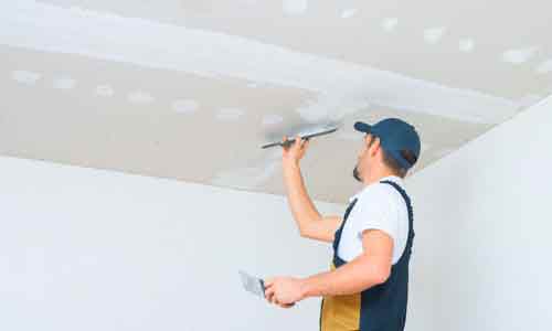 Professional drywall crew at work